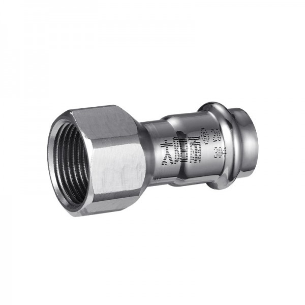 太陽雨管道不銹鋼卡壓管件-內絲直通